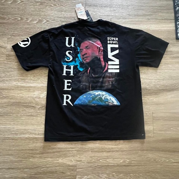 new with tags usher official super bowl 58 t shirt - Picture 1 of 5